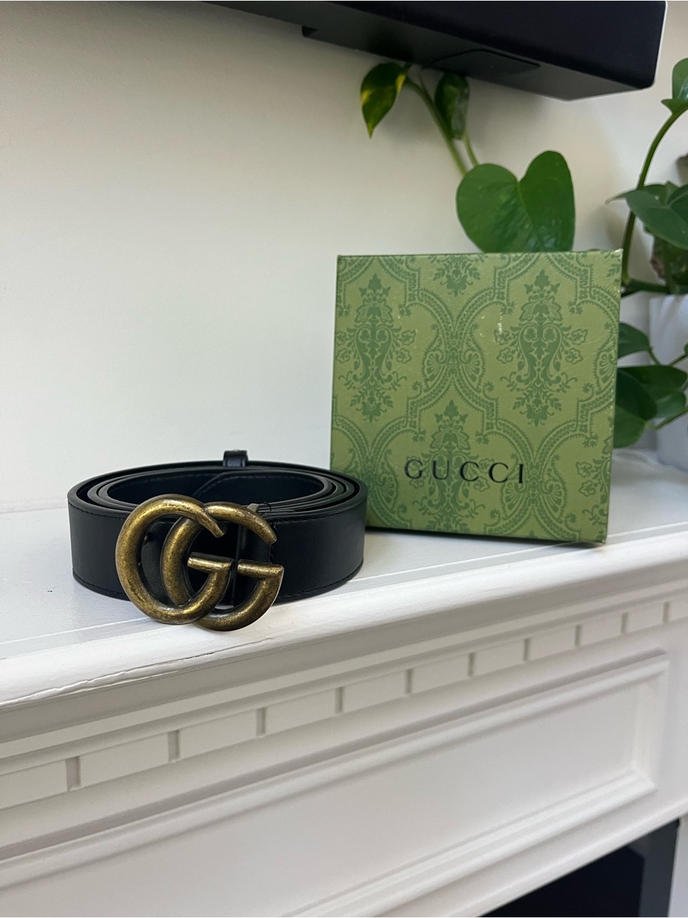 Gucci Black Leather Belt